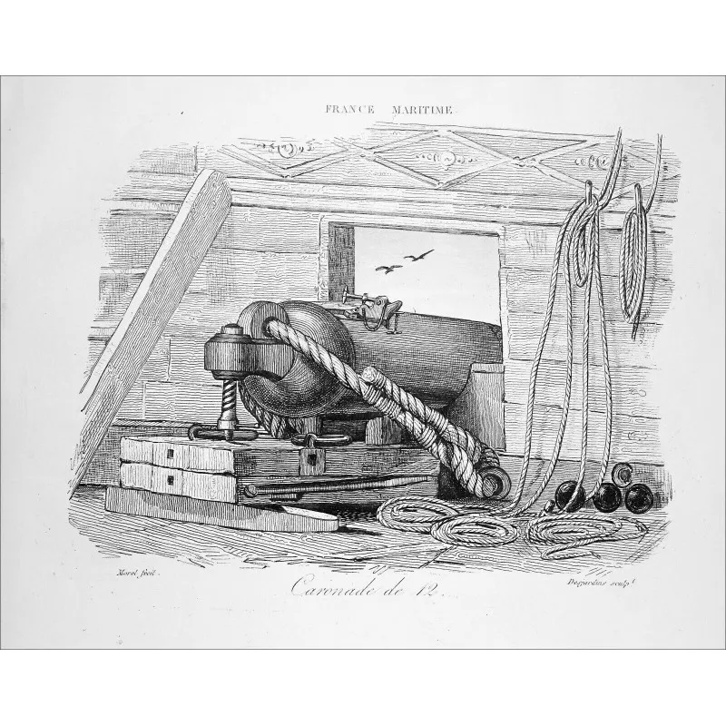 12-pounder Carronade Fighting Station 1840 Schooner