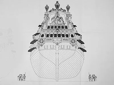 De L'Ambitieux (le trois-ponts de Tourville), 1680 + чертежи