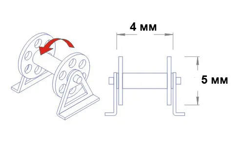Кабельная катушка, 5х4 мм, латунь, 2 шт