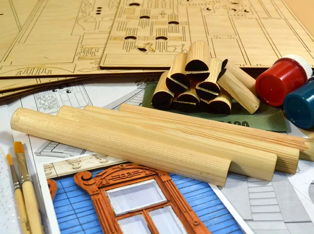 Сборная модель наличника "Модерн", 190 деталей + Клей и краски в комплекте