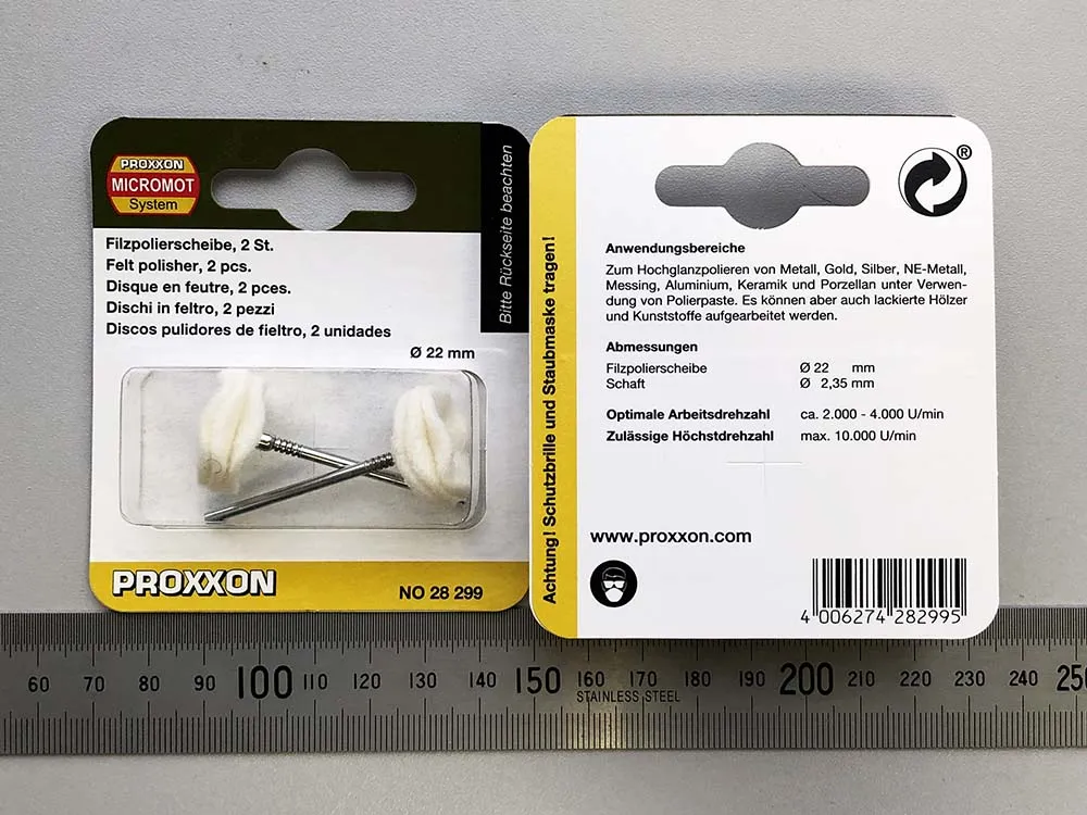 Полировальные круги Proxxon из войлока, 2 шт