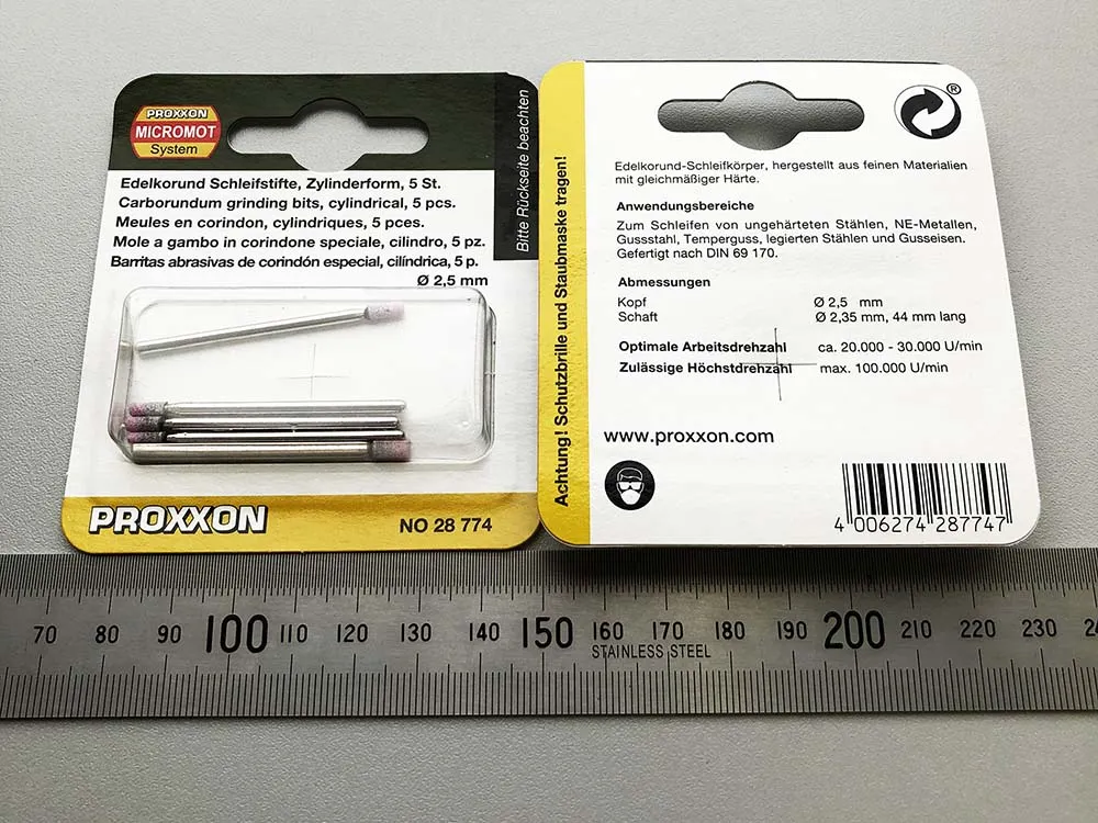 Шлифовальные насадки Proxxon, цилиндр 2,5 мм, 5 шт