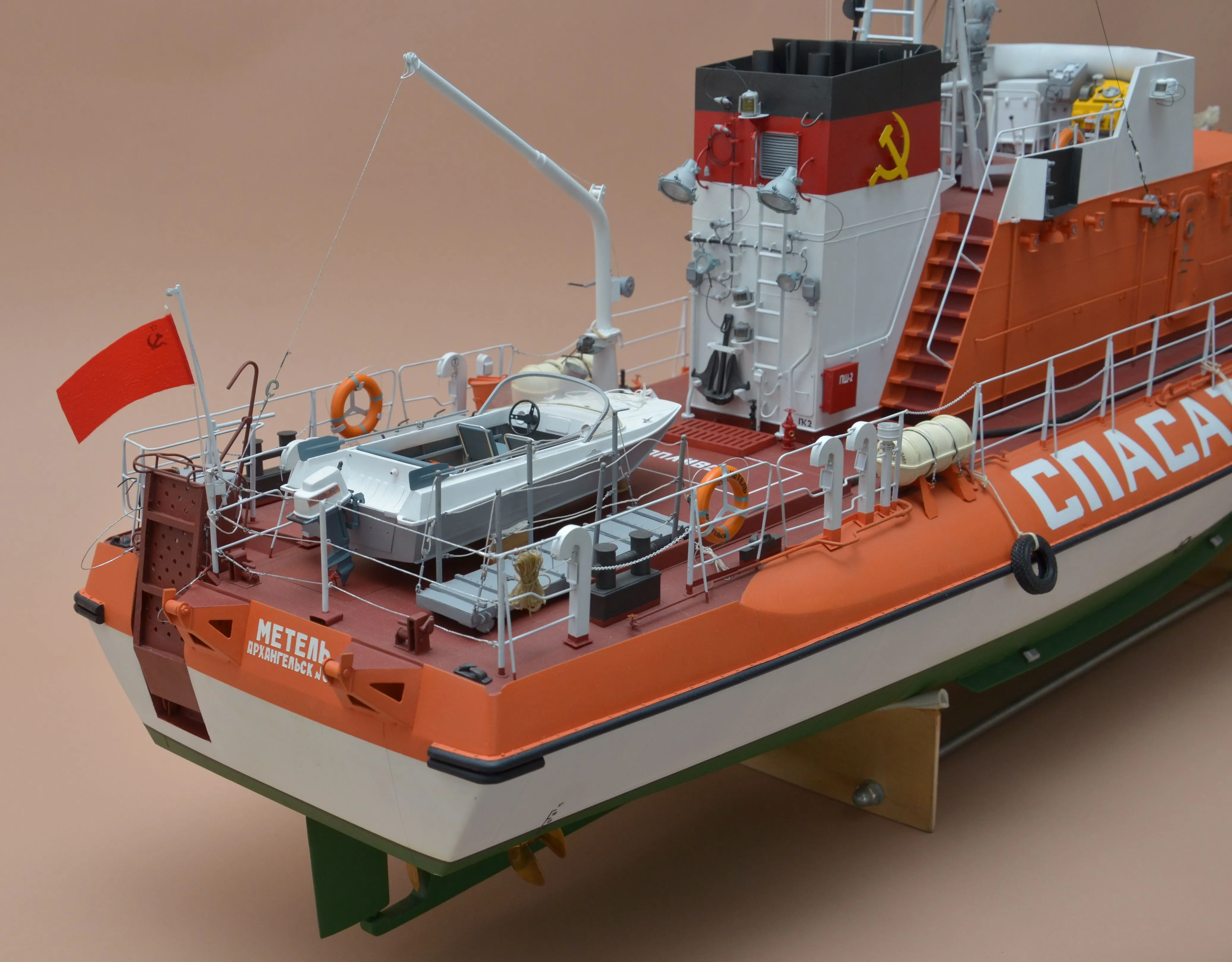 Модель корабля Всепогодный спасательный катер (ВСК) "МЕТЕЛЬ", пр. 1458 - Верфь на Столе