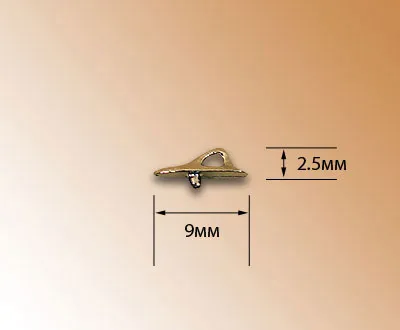 Никелированная киповая планка с отверстием, металл, 9 мм, 2 шт