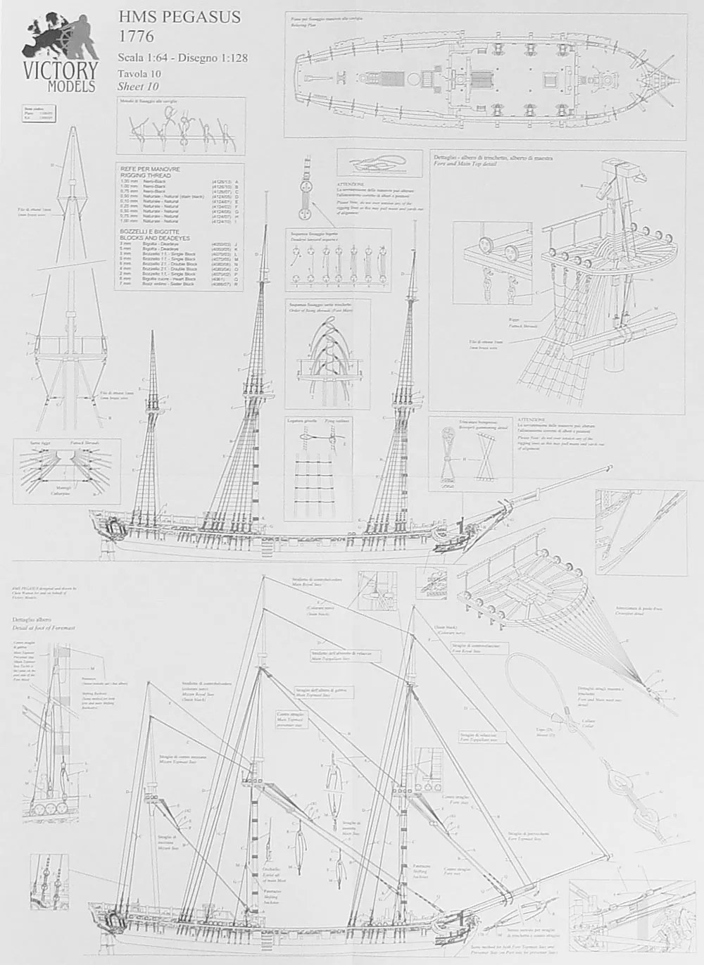 Чертеж корабля HMS PEGASUS