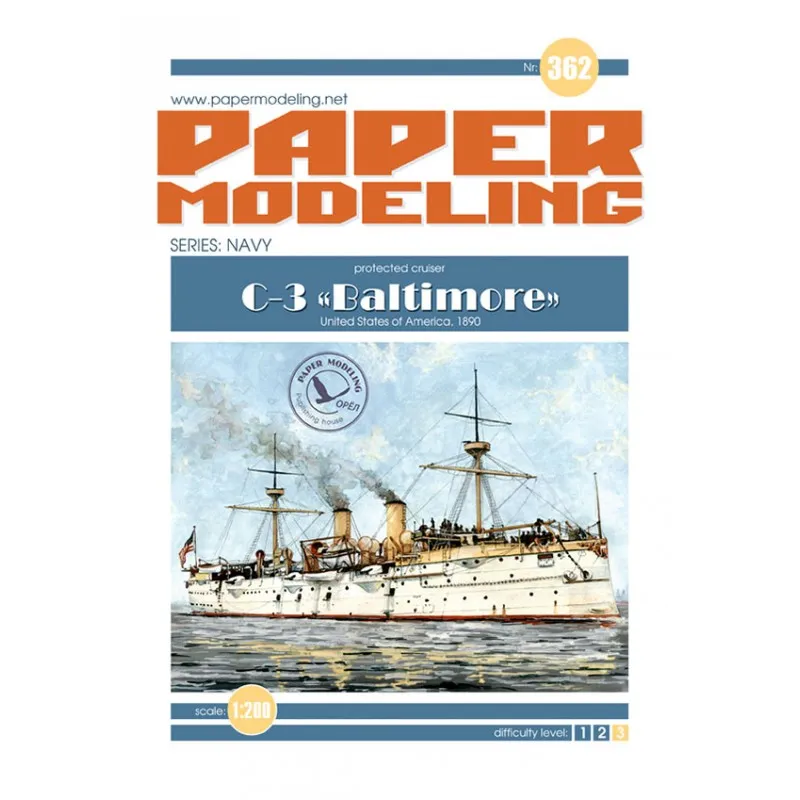 Модель из бумаги бронепалубный крейсер BALTIMORE