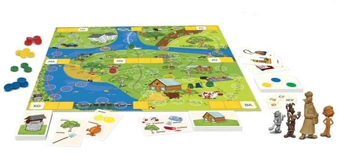 Настольная игра: Простоквашино.Читаем по слогам.
