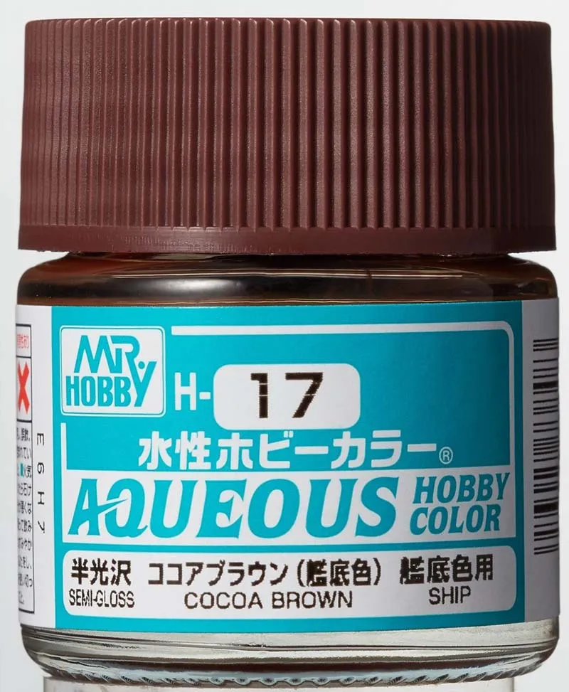 Краска Mr Hobby, акриловая, коричневое какао полуглянцевая, H 17, 10 мл