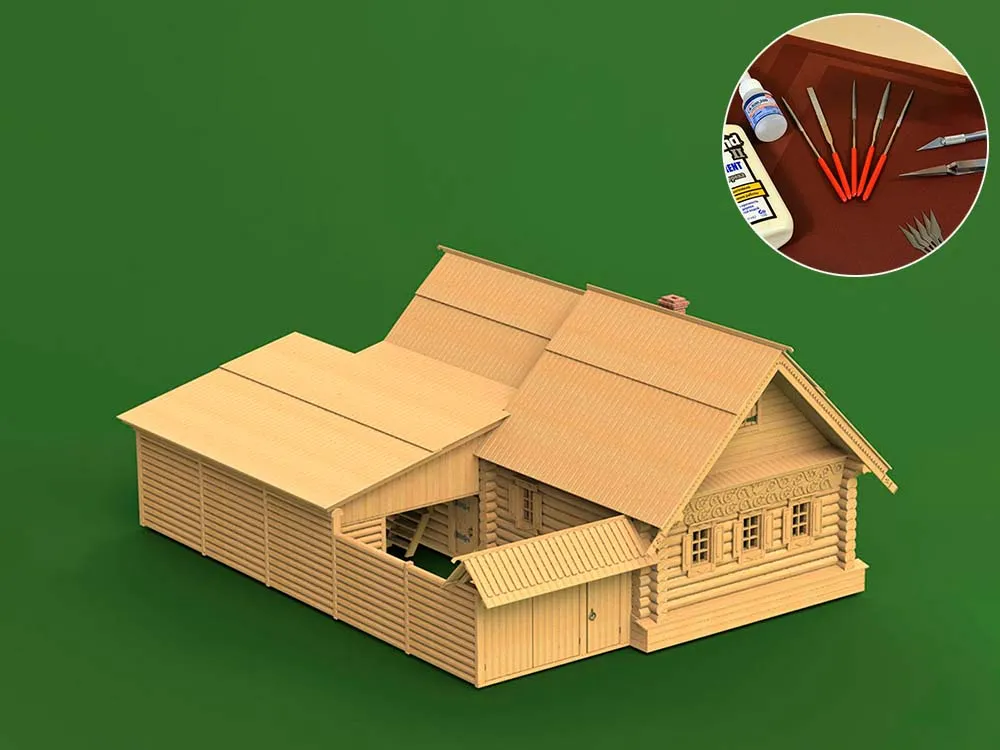 Дом из села Илькино, XIX век, 1414 деталей + (Расширенный набор для сборки)