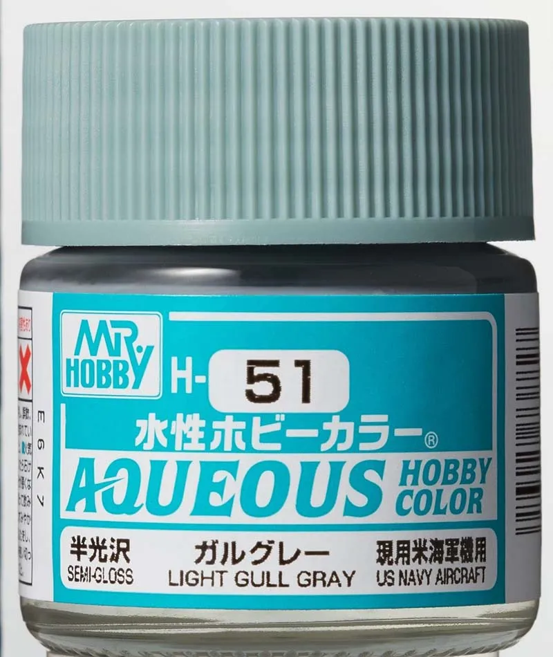Краска Mr Hobby, акриловая, LIGHT GULL GRAY полуглянцевая, H 51, 10 мл