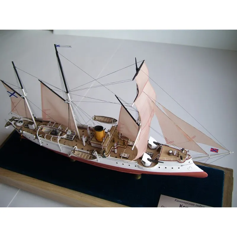 Модель из картона канонерская лодка "Кореец", Россия 1888 г