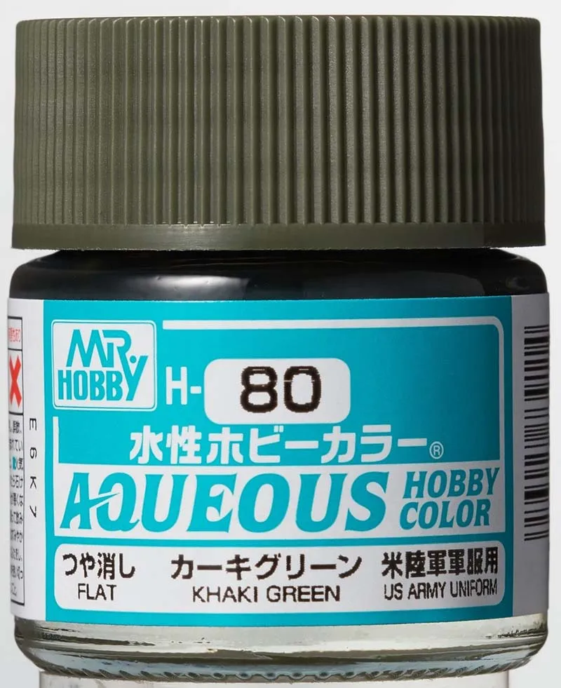 Краска Mr Hobby, акриловая, зеленая хаки матовая, H 80, 10 мл