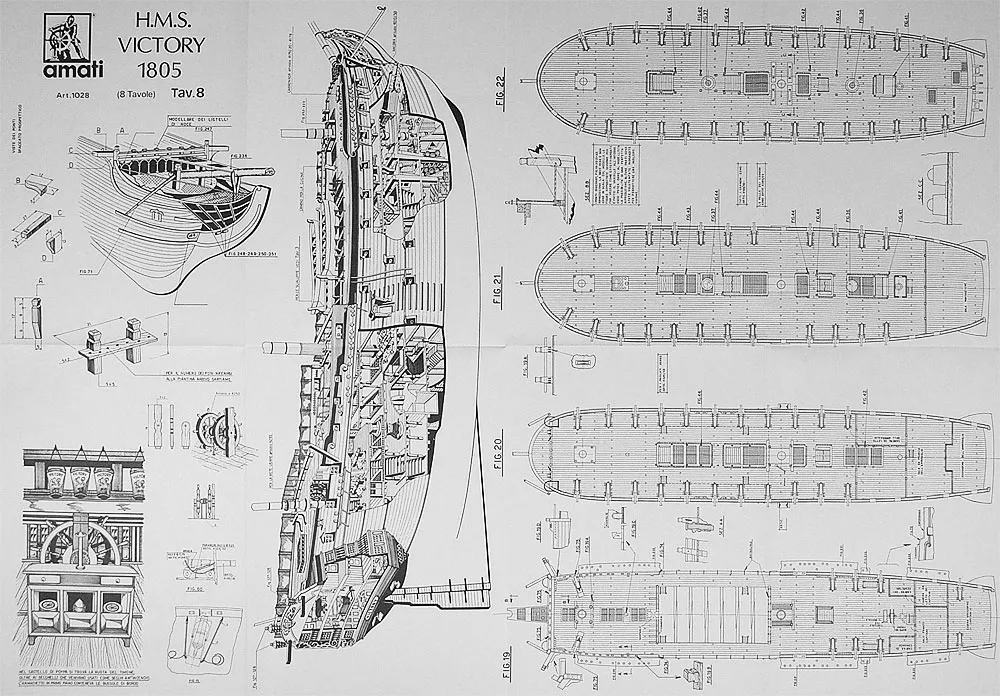 Чертеж корабля HMS VICTORY