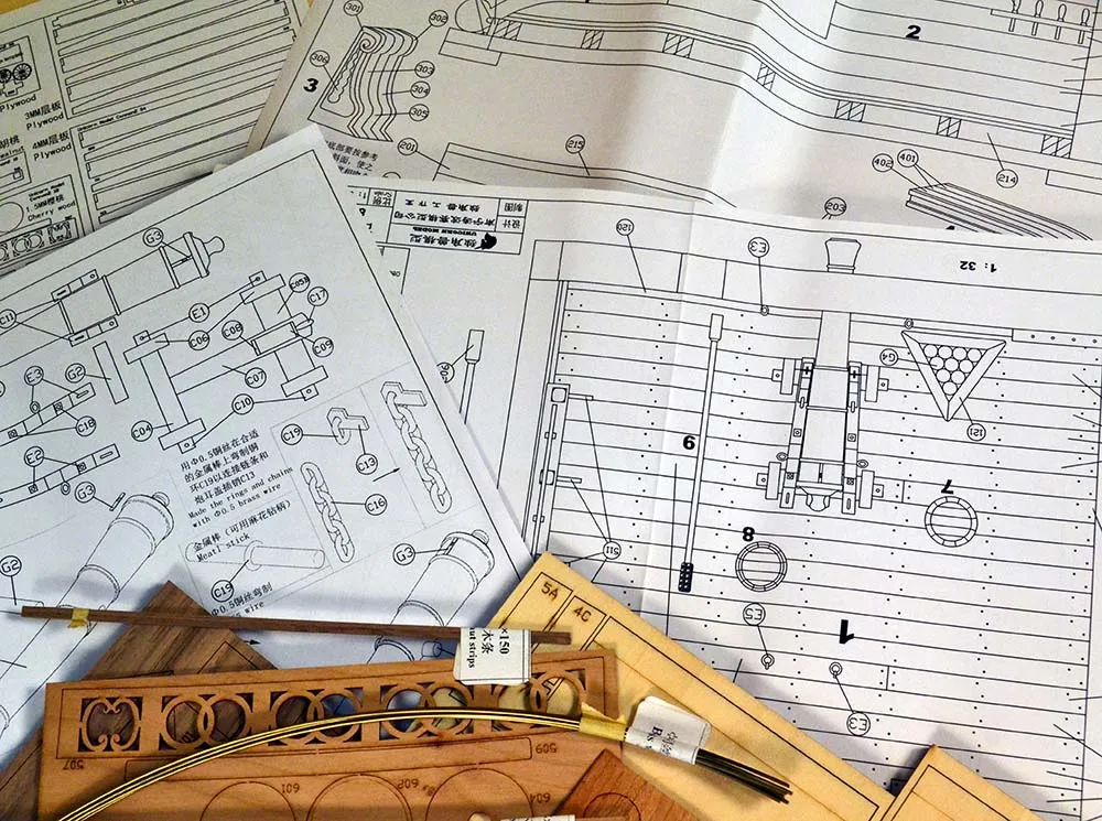 модель пушки 8-фунтовая пушка на палубе