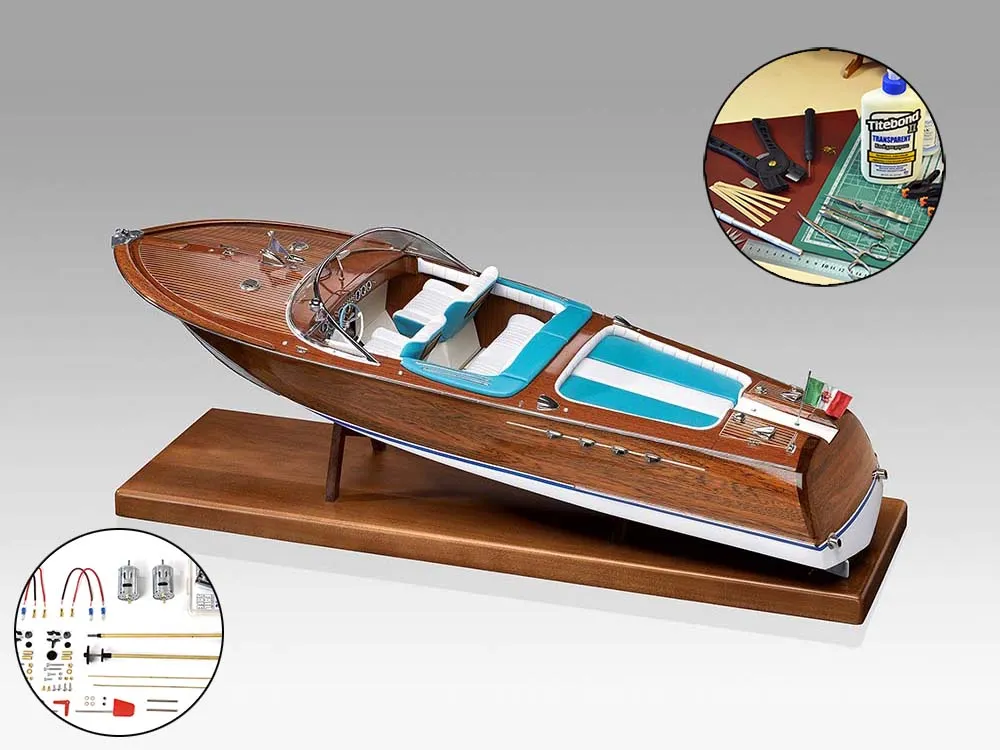 Гоночный катер Riva Aquarama 1970 + (Полный набор инструментов, основание и трансмиссия)