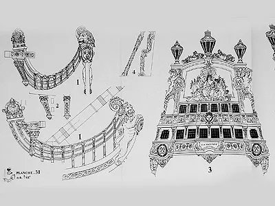 De L'Ambitieux (le trois-ponts de Tourville), 1680 + чертежи