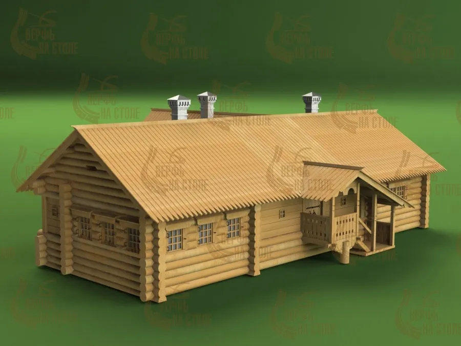 Домик Петра I из Архангельска XVIII век, , 1500 деталей