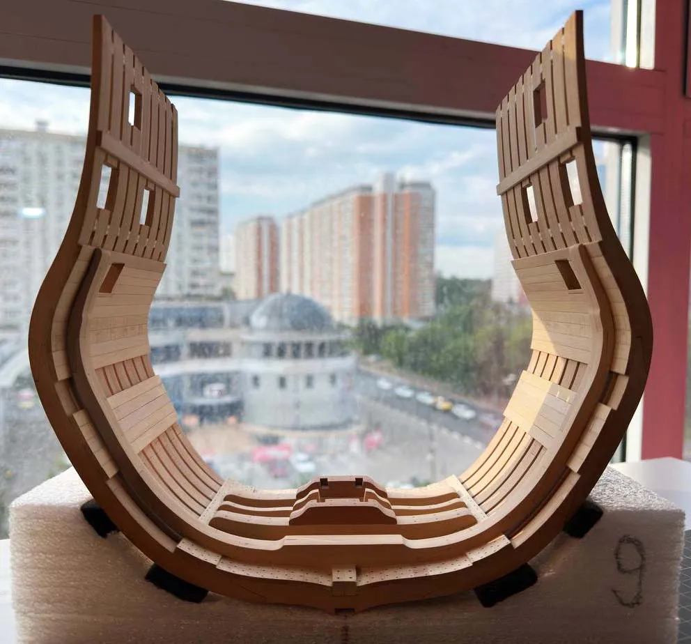 модель корабля для сборки Bonhomme Richard сечение, версия вишня