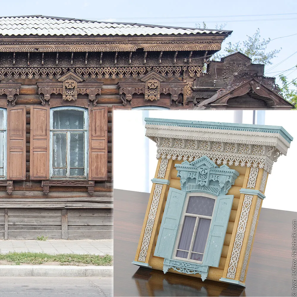 Сборная модель наличника "Улан-Удэ", 270 деталей + Клей и краски в комплекте