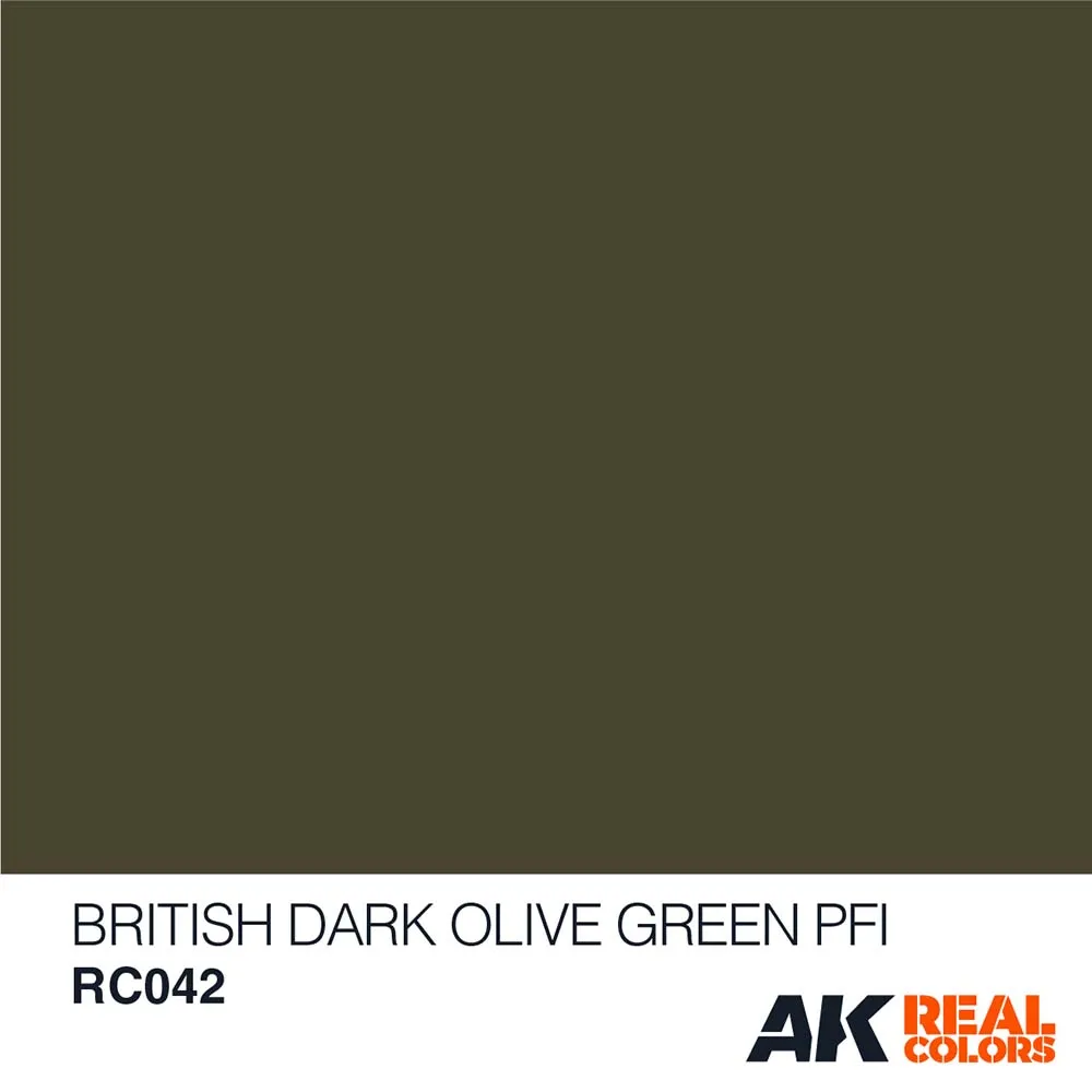 Краска AK Interactive, акриловая British Dark Olive Green PFI (Британский темно-оливковый зеленый),