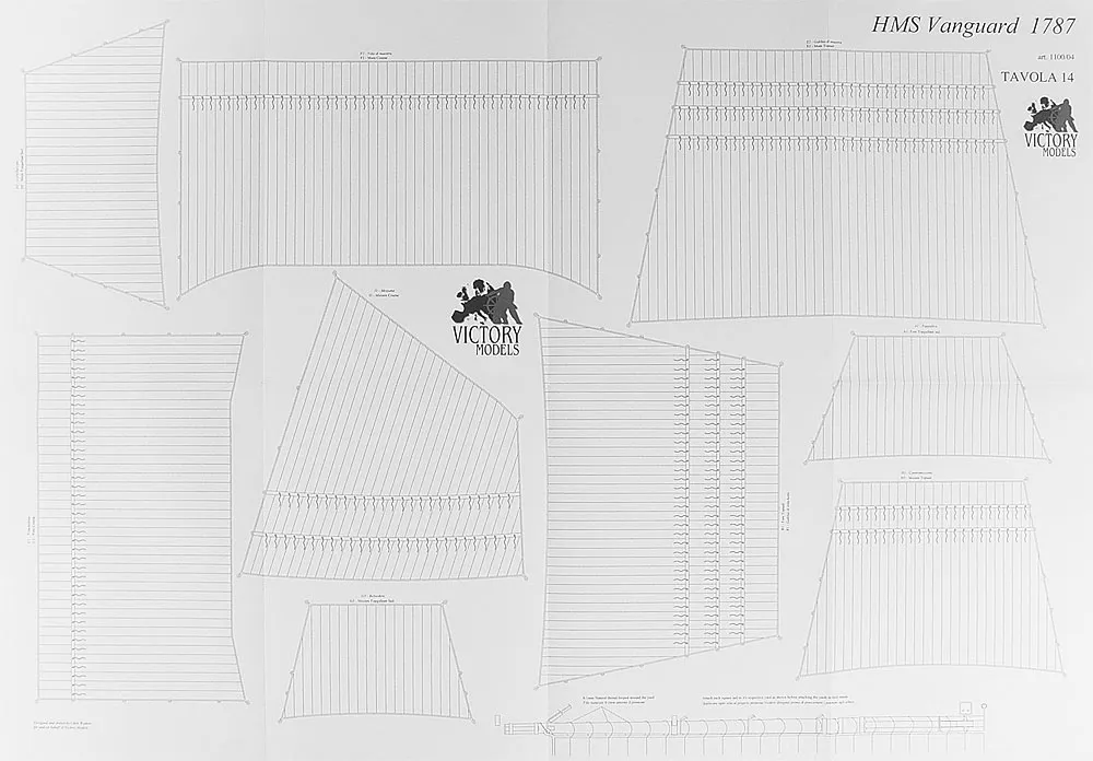 Чертеж 74-пушечного корабля HMS Vanguard