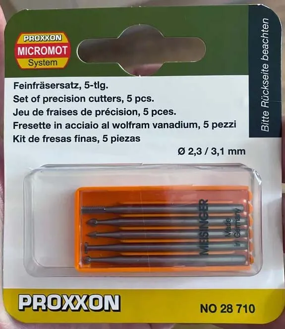 Фрезы вольфрам-ванадиевые Proxxon, набор из 5 штук