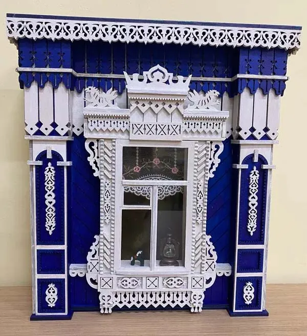 Сборная модель наличника "Драконы", 270 деталей + Клей и краски в комплекте