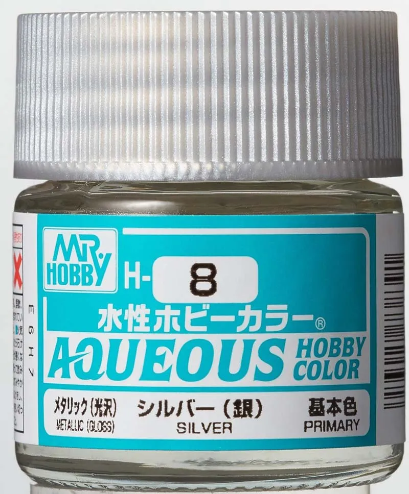 Краска Mr Hobby, акриловая, серебристый металлик, H 8, 10 мл