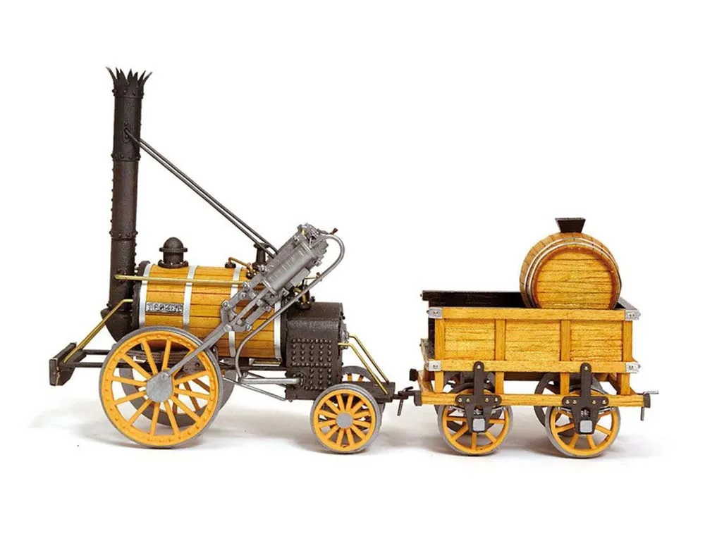 Модель паровоза Ракета (ROCKET) + (Полный набор инструментов, клея и краски)