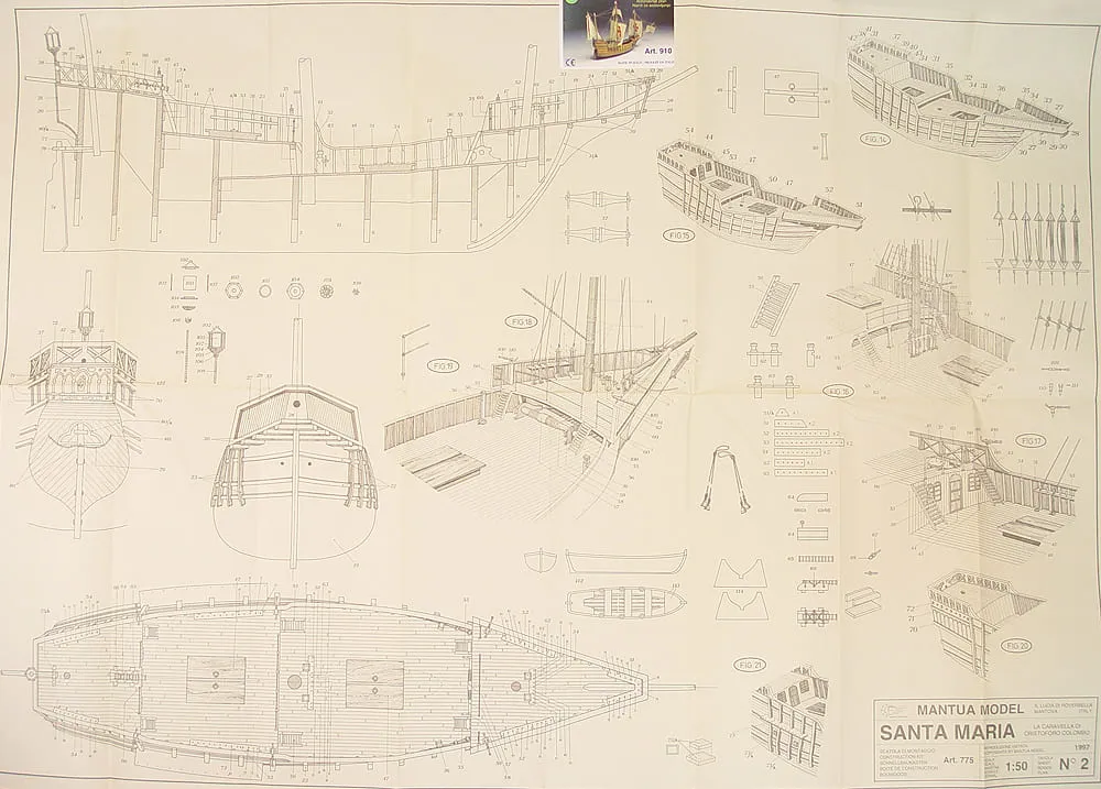 Чертеж корабля Santa Maria