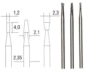 Фрезы твёрдосплавные Proxxon, 1,2-2,3 мм, 3 шт