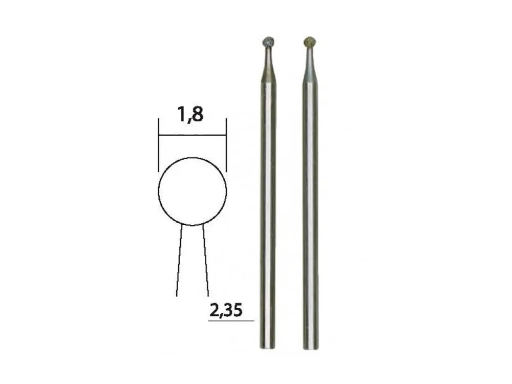 Боры сферические Proxxon 1,8 мм с алмазным напылением, 2 шт