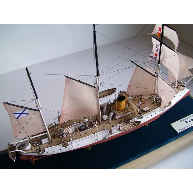 Модель из картона канонерская лодка "Кореец", Россия 1888 г