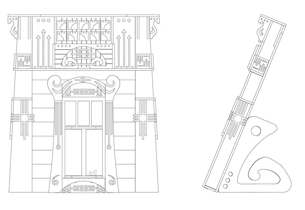 Сборная модель наличника "Модерн", 190 деталей + Клей и краски в комплекте