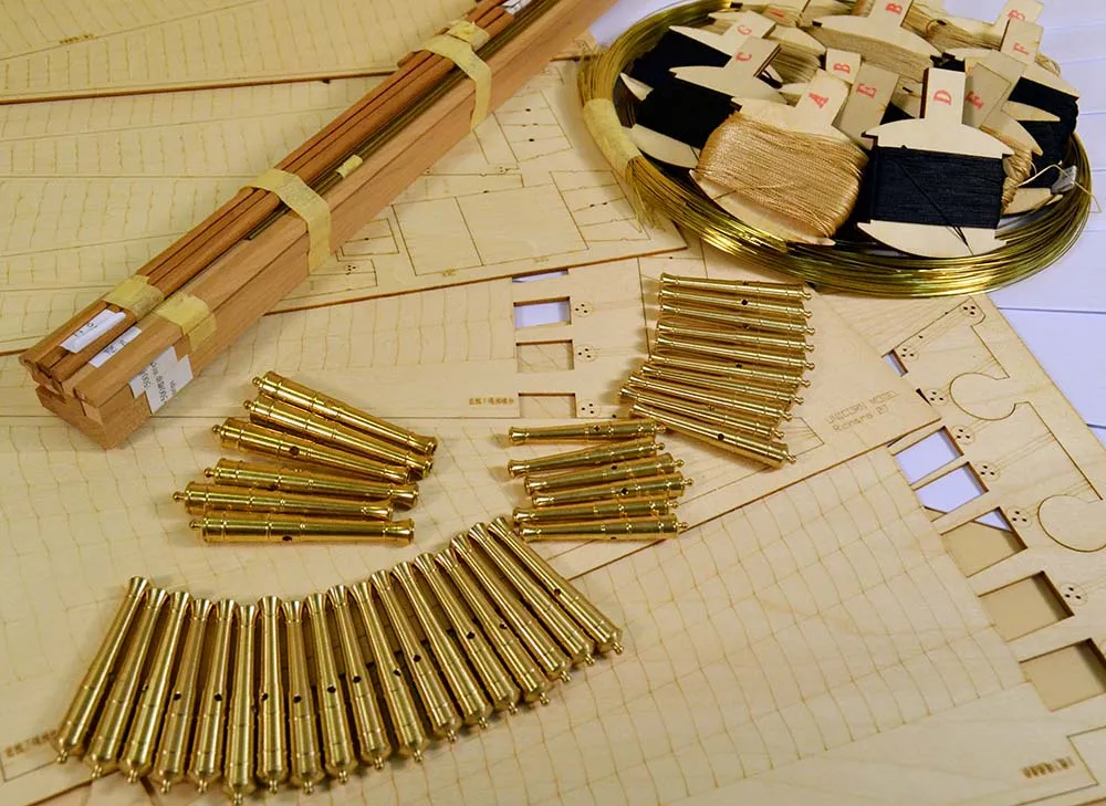 модель корабля для сборки Bonhomme Richard 1779 версия вишня-груша