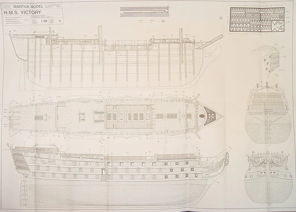 Чертеж корабля HMS Victory (1:98)