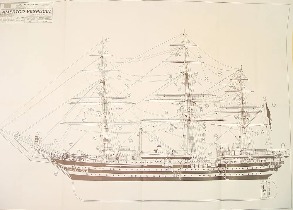 Чертежи корабля Amerigo Vespucci (1:84)