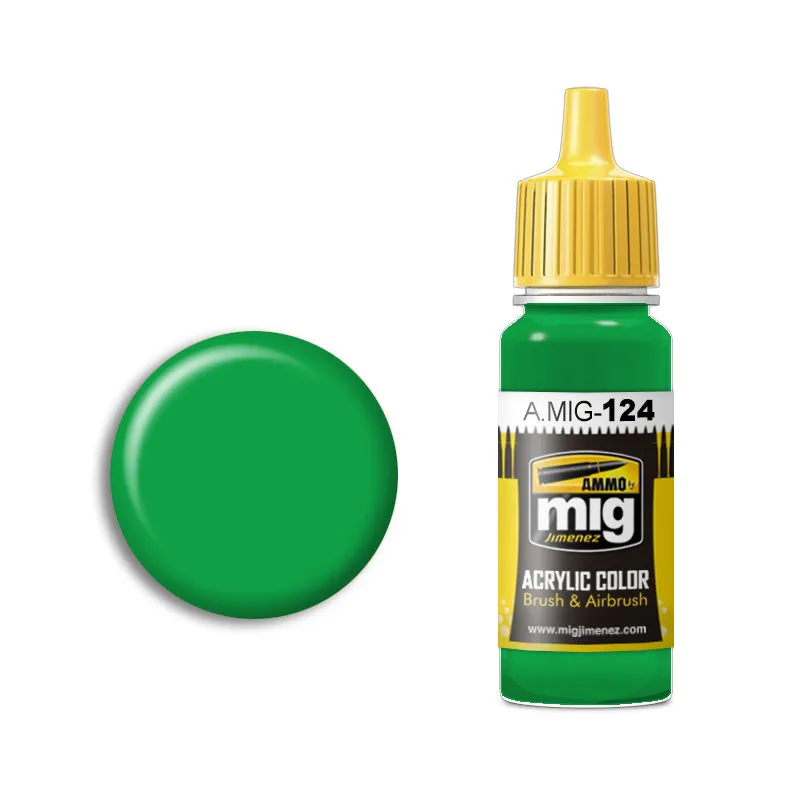 Краска акриловая LIME GREEN (лаймовый зелёный), Ammo Mig, 17 мл