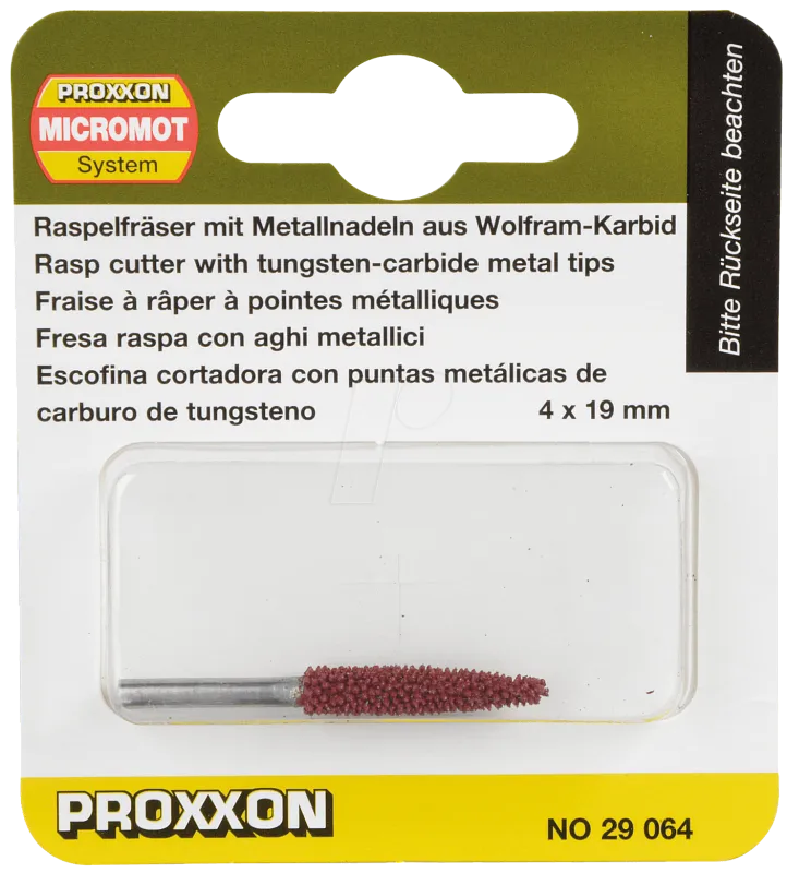Карбид-вольфрамовая обдирочная фреза Proxxon, игла 4 мм
