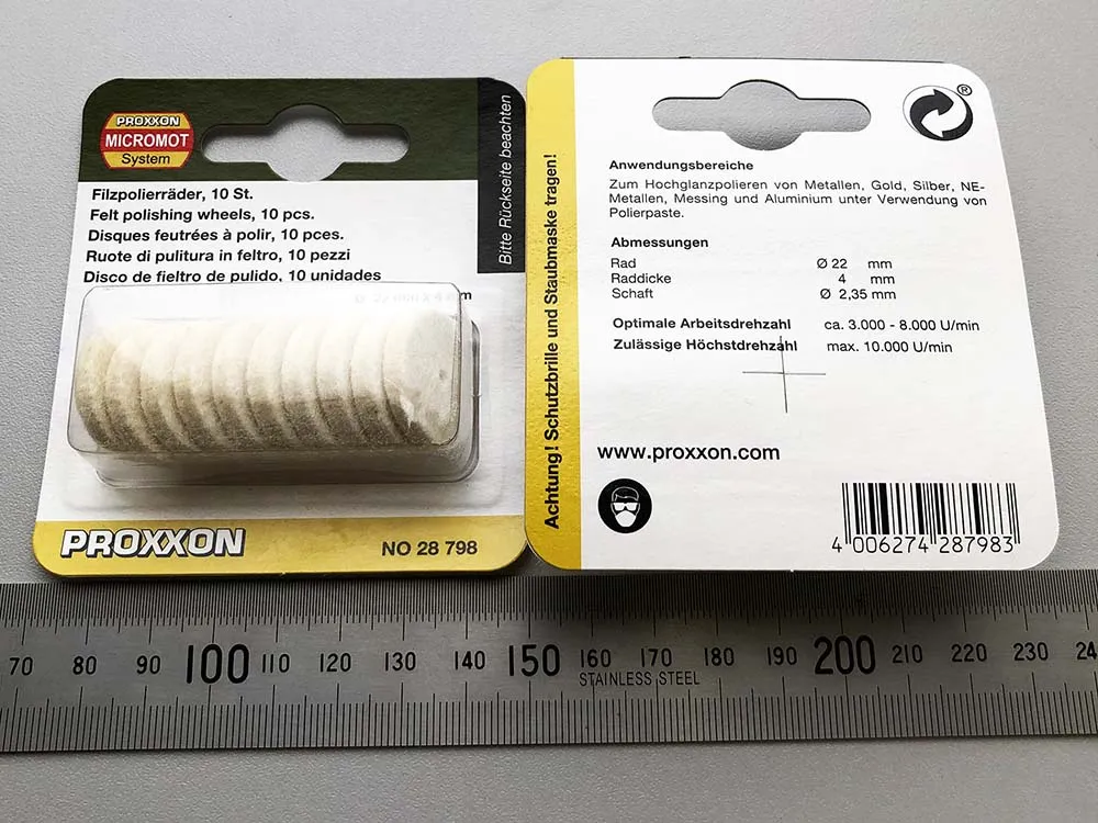 Войлочные насадки Proxxon, диск 22 мм, 10 шт