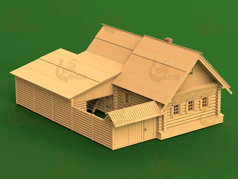 Дом крестьянина из села Илькино, XIX век, 1414 деталей