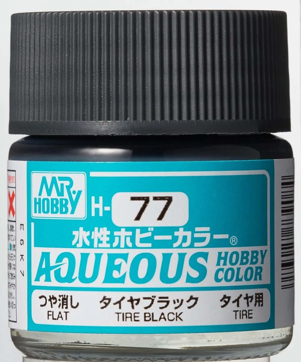 Краска Mr Hobby, акриловая, черная резина матовая, H 77, 10 мл