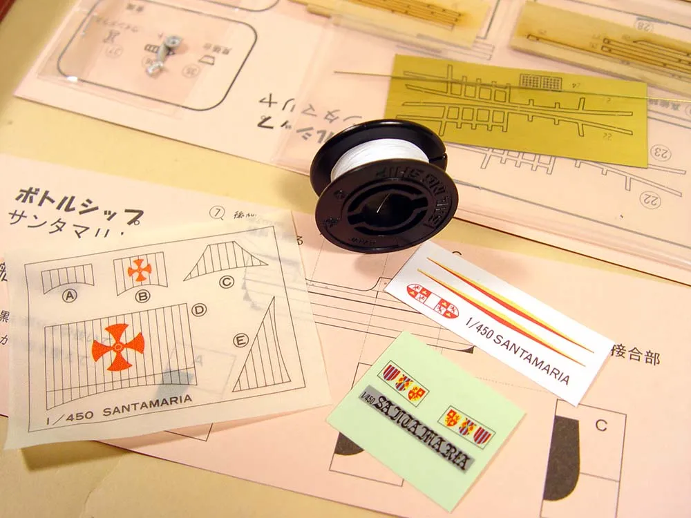 деревянная модель парусника Santa Maria корабль в бутылке