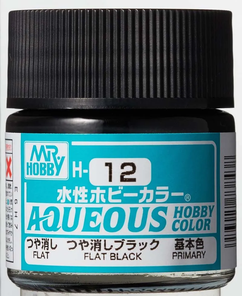Краска Mr Hobby, акриловая, черная матовая, H 12, 10 мл