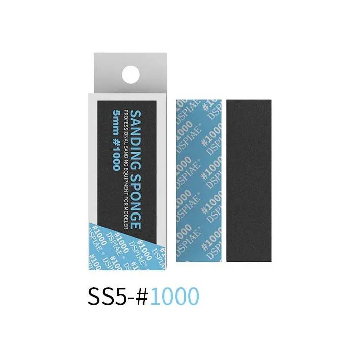 Шлифовальная губка 5 мм, зернистость 1000, 5 шт