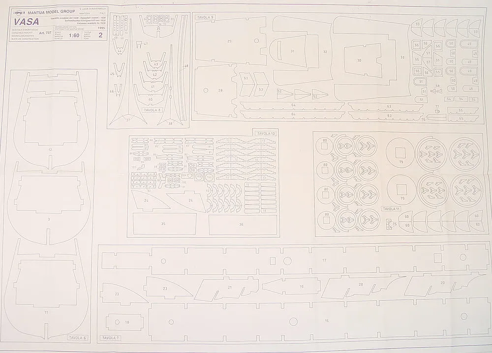 Чертеж корабля Wasa