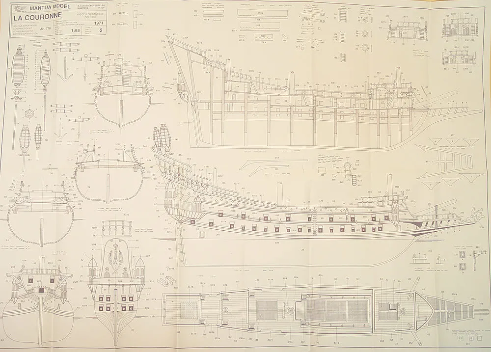 Чертеж корабля La Couronne