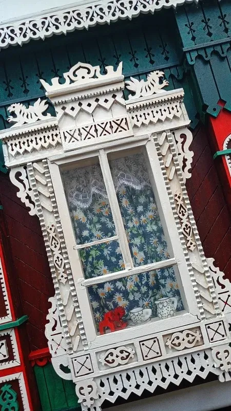 Сборная модель наличника "Драконы", 270 деталей + Клей и краски в комплекте