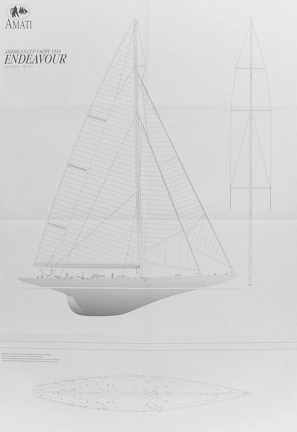 Чертеж яхты ENDEAVOUR