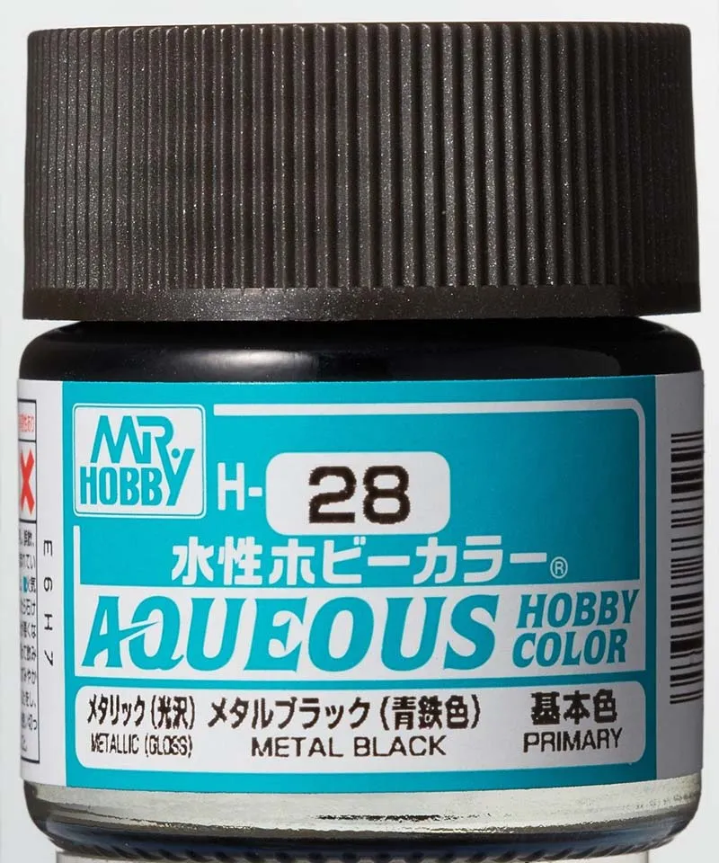 Краска Mr Hobby, акриловая, черный металлик, H 28, 10 мл